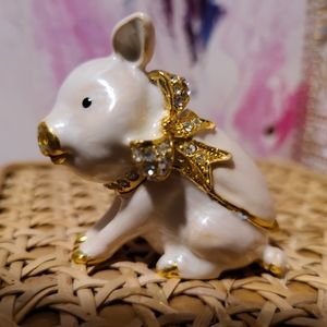 Pink piglet jewelry trinket box